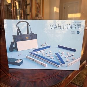 SOLD - Mahjong Set with Blue and White Tote